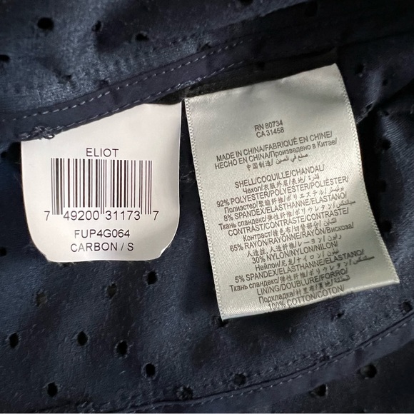 BCBGMAXAZRIA 'Eliot' Perforated Faux Suede Ruffle Lapel Jacket (Navy) Small $298 - Picture 6 of 7